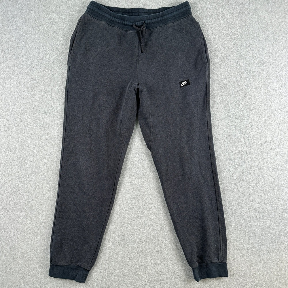 Nike Sweatpants Men Medium Black Fleece Joggers Tapered Cuffed Casual Sportswear